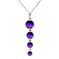 Amethyst Quadruplo Pendant Necklace 3.9ctw in 9ct Rose Gold