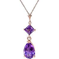 amethyst droplet pendant necklace 20ctw in 9ct rose gold