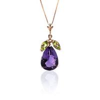 amethyst and peridot pendant necklace 65ctw in 9ct rose gold