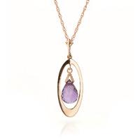 Amethyst Orb Briolette Pendant Necklace 0.7ct in 9ct Rose Gold