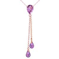 amethyst droplet pendant necklace 375ctw in 9ct rose gold