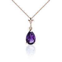 Amethyst Belle Pendant Necklace 1.5ct in 9ct Rose Gold