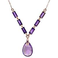 Amethyst Verona Briolette Pendant Necklace 4.35ctw in 9ct Rose Gold