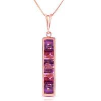 Amethyst Channel Set Pendant Necklace 2.25ctw in 9ct Rose Gold