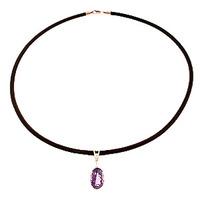 amethyst and diamond leather pendant necklace 755ct in 9ct rose gold