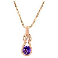 amethyst san francisco pendant necklace 065ct in 9ct rose gold