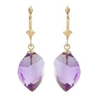 Amethyst Briolette Drop Earrings 21.5ctw in 9ct Gold