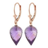 Amethyst Briolette Drop Earrings 19.0ctw in 9ct Rose Gold