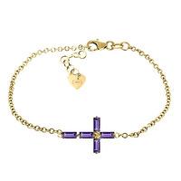 Amethyst Adjustable Cross Bracelet 1.15ctw in 9ct Gold