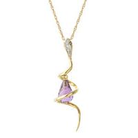 Amethyst and Diamond Serpent Pendant Necklace 2.25ct in 9ct Gold