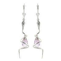 Amethyst and Diamond Serpent Earrings 4.5ctw in 9ct White Gold