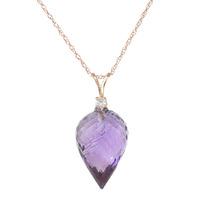 Amethyst and Diamond Pendant Necklace 9.5ct in 9ct Rose Gold