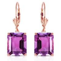 Amethyst Drop Earrings 13.0ctw in 9ct Rose Gold