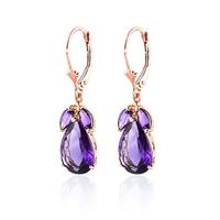 Amethyst Drop Earrings 13.0ctw in 9ct Rose Gold