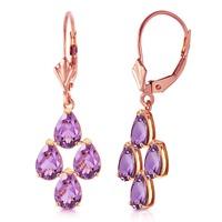 Amethyst Drop Earrings 3.0ctw in 9ct Rose Gold