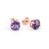 Amethyst Stud Earrings 3.1ctw in 9ct Rose Gold