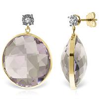 Amethyst and Diamond Stud Earrings 36.0ctw in 9ct Gold