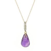 Amethyst and Diamond Pendant Necklace 5.0ct in 9ct Gold