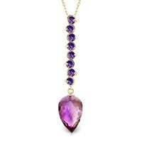 Amethyst Briolette Pendant Necklace 11.05ctw in 9ct Gold