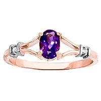 amethyst and diamond aspire ring 045ct in 9ct rose gold