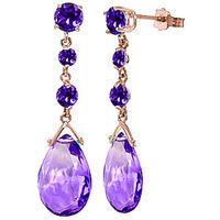 Amethyst Pendulum Drop Earrings 13.2ctw in 9ct Rose Gold