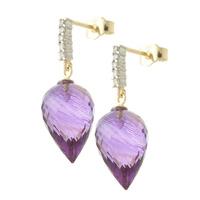 Amethyst and Diamond Stud Earrings 19.0ctw in 9ct Gold