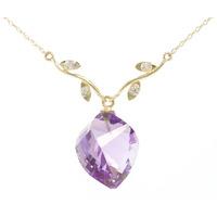 Amethyst and Diamond Pendant Necklace 10.75ct in 9ct Gold