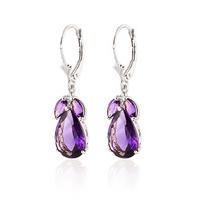 Amethyst Drop Earrings 13.0ctw in 9ct White Gold