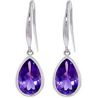 amethyst elliptical drop earrings 50ctw in 9ct white gold