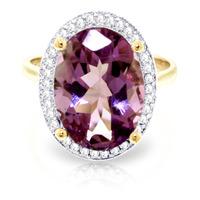 Amethyst and Diamond Halo Ring 5.1ct in 9ct Gold