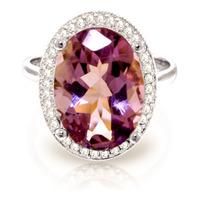 amethyst and diamond halo ring 51ct in 9ct white gold