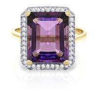 Amethyst and Diamond Halo Ring 5.6ct in 9ct Gold