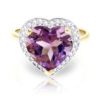 Amethyst and Diamond Halo Ring 3.1ct in 9ct Gold