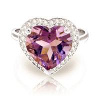 amethyst and diamond halo ring 31ct in 9ct white gold