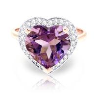 amethyst and diamond halo ring 31ct in 9ct rose gold