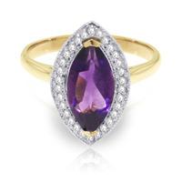 Amethyst and Diamond Halo Ring 1.65ct in 9ct Gold