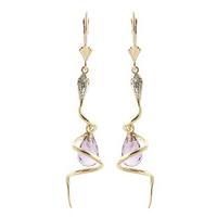 Amethyst and Diamond Serpent Earrings 4.5ctw in 9ct Gold