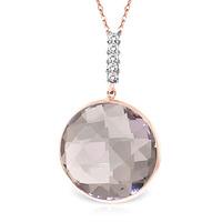 Amethyst and Diamond Pendant Necklace 18.0ct in 9ct Rose Gold