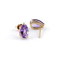 Amethyst Stud Earrings 3.15ctw in 9ct Gold