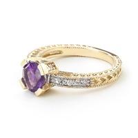 Amethyst and Diamond Renaissance Ring 1.5ct in 9ct Gold