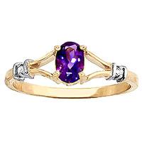 Amethyst and Diamond Aspire Ring 0.45ct in 9ct Gold