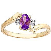 Amethyst and Diamond Embrace Ring 0.45ct in 9ct Gold