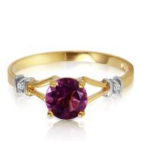 Amethyst and Diamond Aspire Ring 0.9ct in 9ct Gold