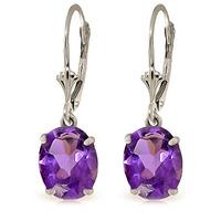 Amethyst Drop Earrings 6.25ctw in 9ct White Gold