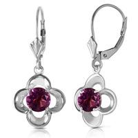 Amethyst Corona Drop Earrings 1.1ctw in 9ct White Gold