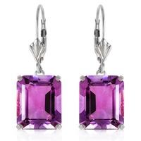 Amethyst Drop Earrings 13.0ctw in 9ct White Gold