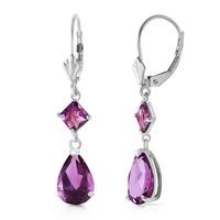 Amethyst Droplet Earrings 4.5ctw in 9ct White Gold