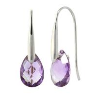 Amethyst Briolette Drop Earrings 6.0ctw in 9ct White Gold