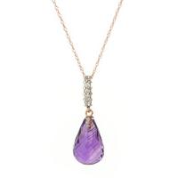 Amethyst and Diamond Pendant Necklace 5.0ct in 9ct Rose Gold