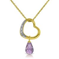 Amethyst and Diamond Pendant Necklace 2.25ct in 9ct Gold